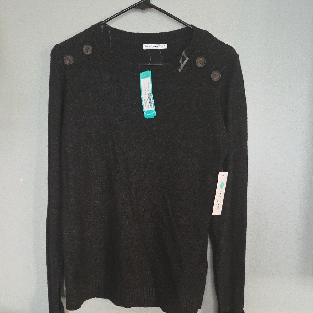 Pink Clover Black Cardigan Sweater